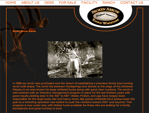 Broken Arrow Ranch Whitetails - home page