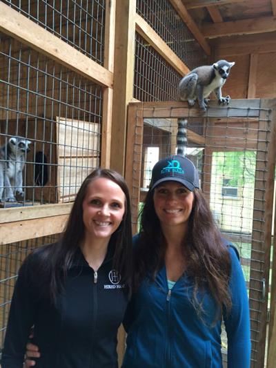 Jaymie and Molly with a few of the Blue Ridge Ranch lemurs.
