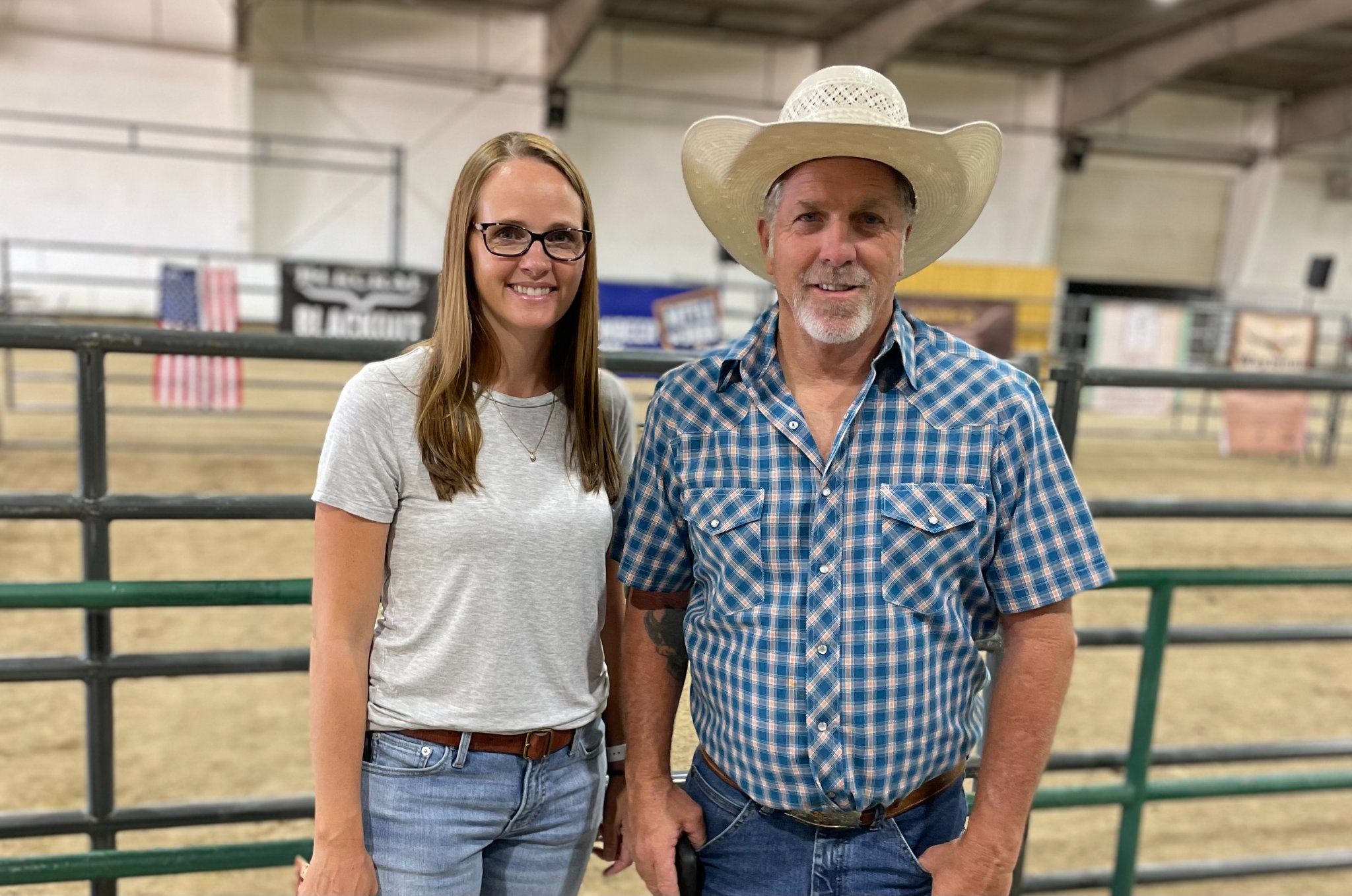 Hired Hand's Jaymie with Hired Hand customer Chris Herron, Bar H Ranch
