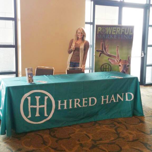 Brittney at the Hired Hand Booth.