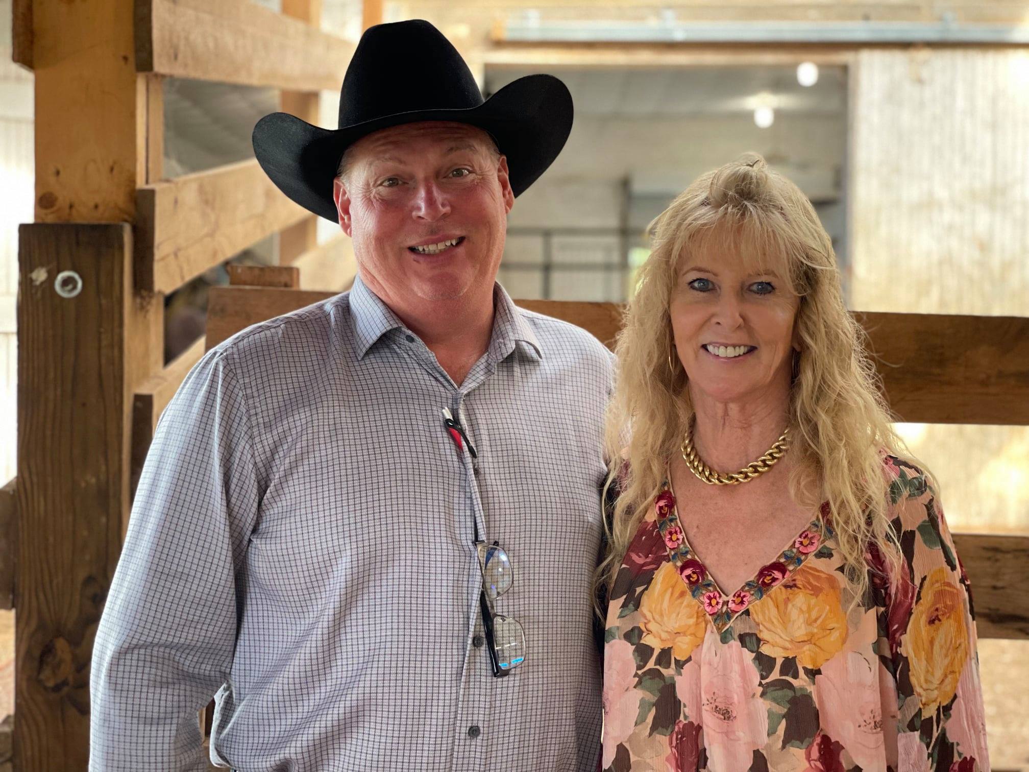 Hired Hand Customers Dan Huntington, 5D Ranch with Sale Host and Hired Hand Customer Ann Gravett