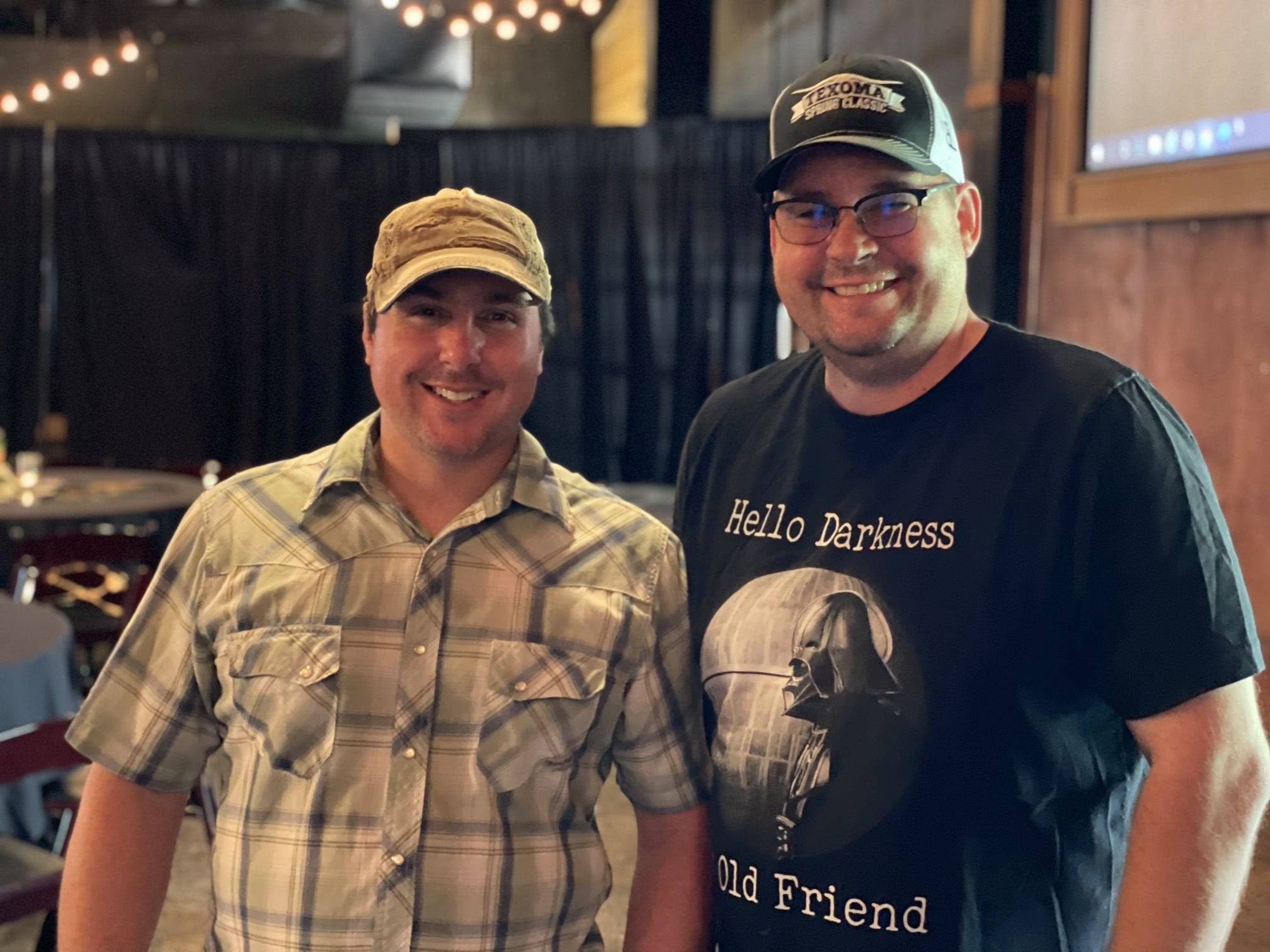 Hired Hand customers Johnny Hicks, Hicks Texas Longhorns & Longhorn Marketplace and Mike Beijl, MB Longhorns