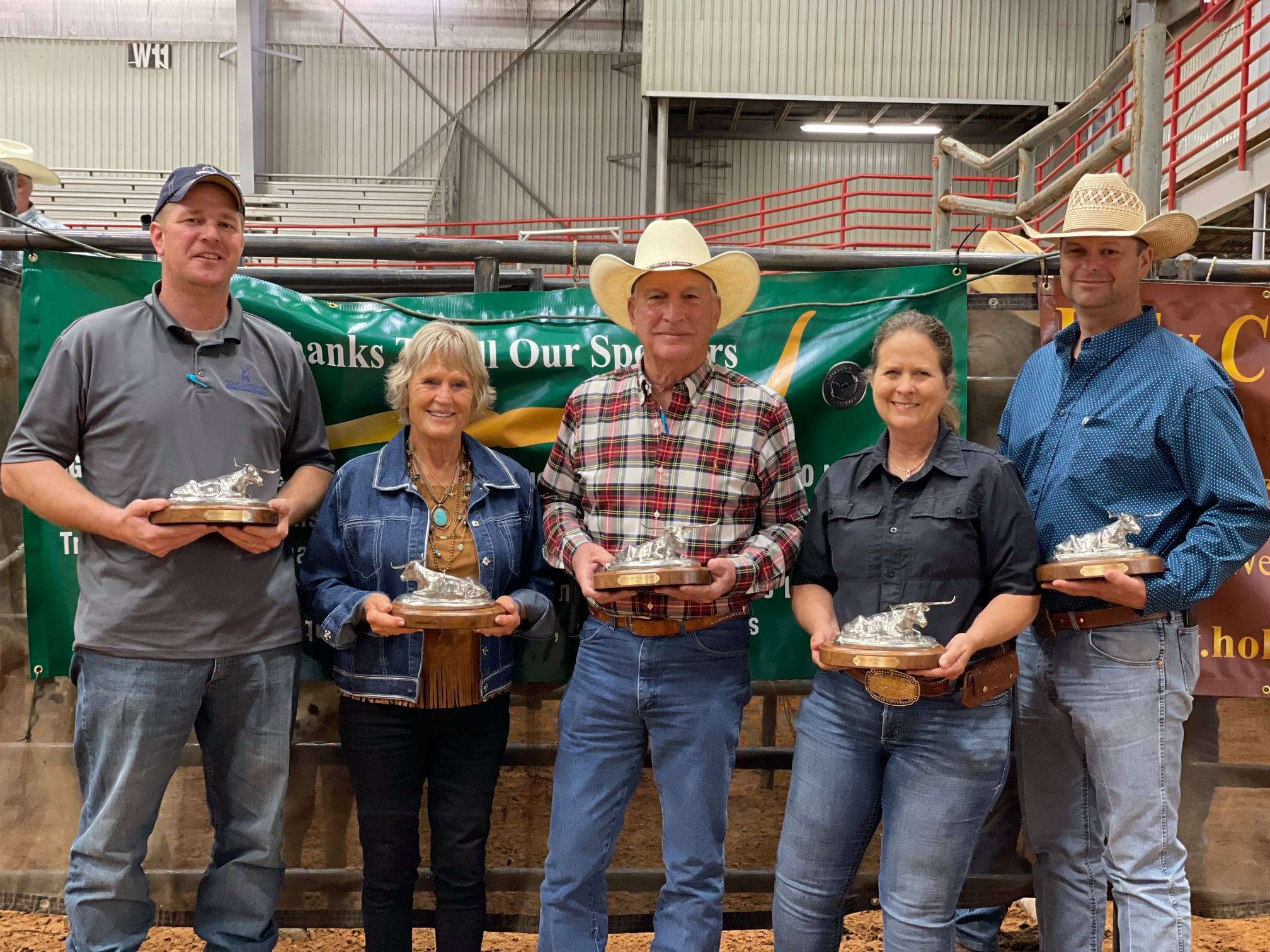 Millennium Futurity Judges- Ethan Loos, Wolf Ridge; Charlene Semkin, Semkin Longhorns; Edwin Stojanik, Lone Star Longhorns; Carla Payne and Dan Grove, Grove Cattle Co