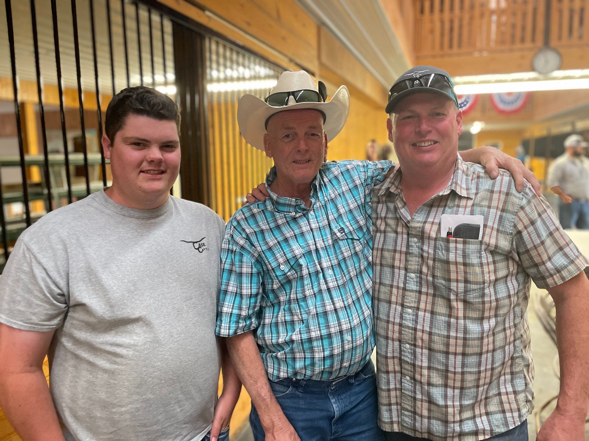 Ray Case, Case Cattle Company with Auctioneer & Hired Hand customer Dan Huntington, 5D Ranch