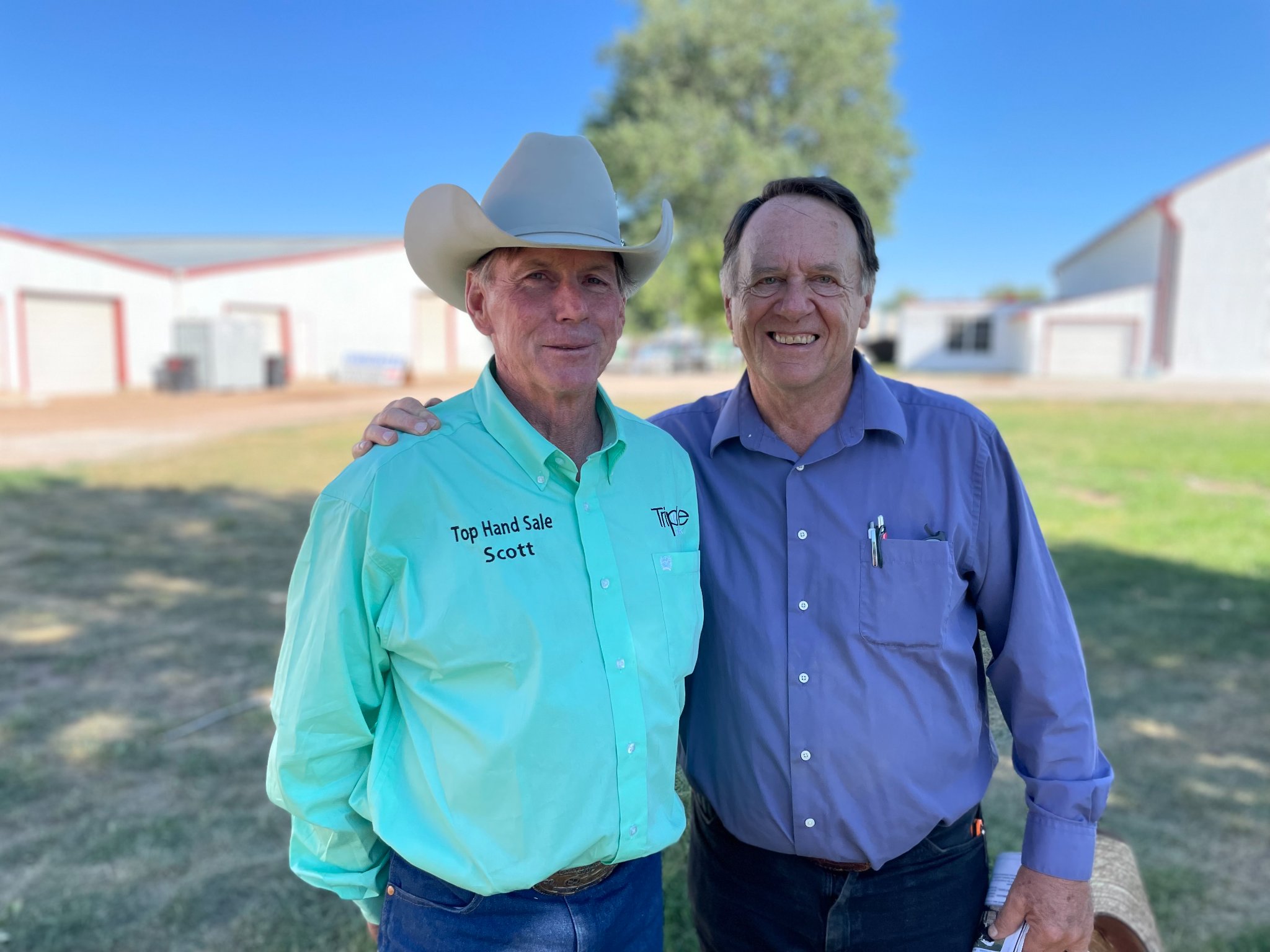 Sale hosts Scot O'Bryan and Gordon Howie, Holy Cow Ranch Longhorns.