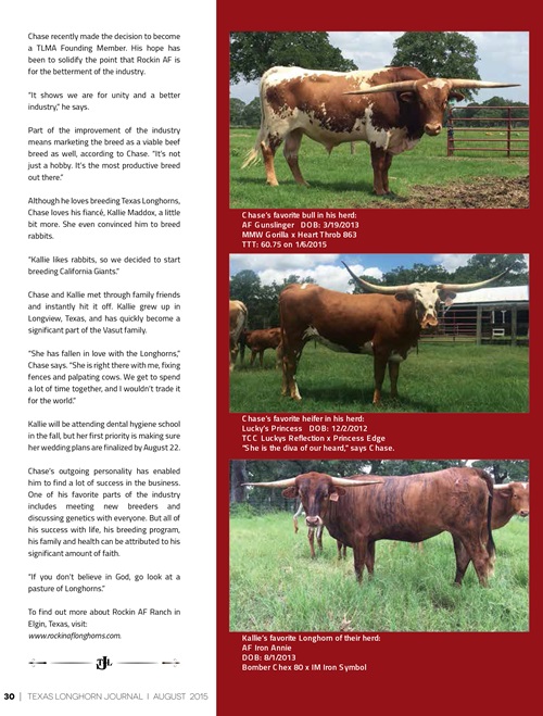 August 2015 Texas Longhorn Journal Article