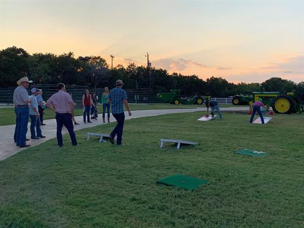 Fun and games during the Friday night social — at Struthoff Ranch.