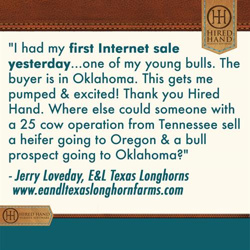Where else could someone with a 25 cow operation from Tennessee sell a heifer going to Oregon & a bull prospect going to Oklahoma?
