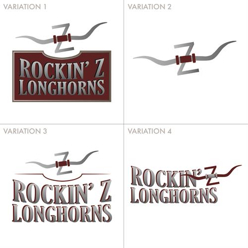 Rockin Z Longhorns logo variations