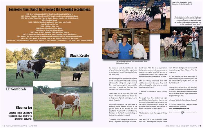 Texas Longhorn Journal on Lonesome Pines Ranch