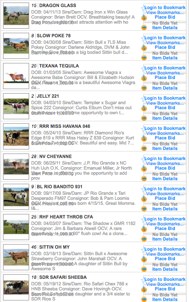 Top 10 viewed cow consignments